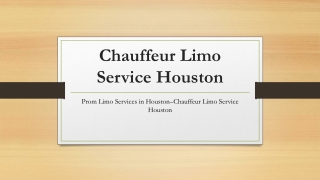 Prom Limo Services in Houston–Chauffeur Limo Service Houston