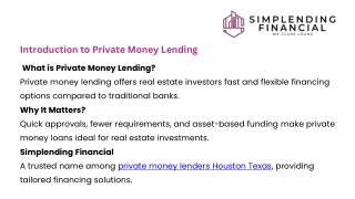 Unlocking Real Estate Success with Private Money Lenders in Houston, Texas