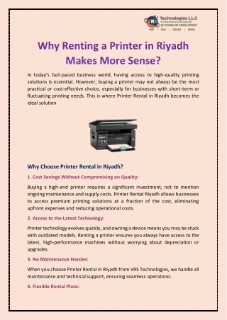 why renting a printer in riyadh makes more sense