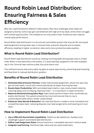 round robin lead distribution ensuring fairness