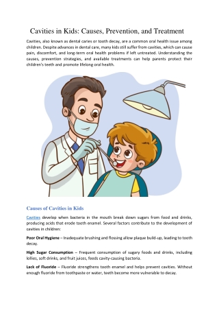Cavities in Kids: Causes, Prevention, and Treatment