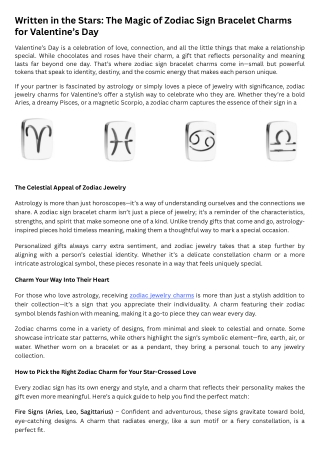 Written in the Stars: The Magic of Zodiac Sign Bracelet Charms for Valentine’s D