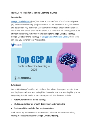 top gcp ai tools for machine learning in 2025