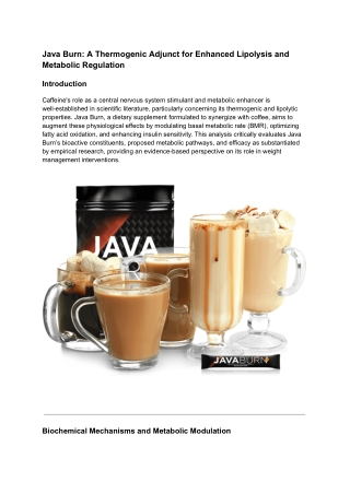 java burn a thermogenic adjunct for enhanced
