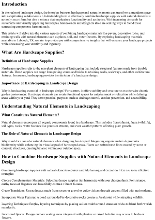 How to Combine Hardscape Supplies with Natural Elements in Landscape Design