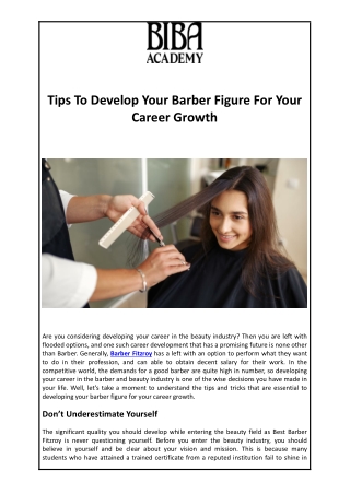 Tips To Develop Your Barber Figure For Your Career Growth