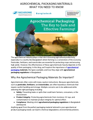 Agrochemical Packaging Materials - What You Need to Know