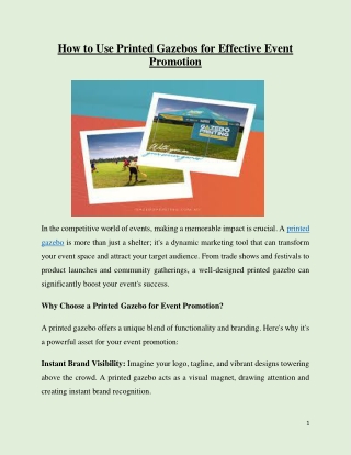 How to Use Printed Gazebos for Effective Event Promotion