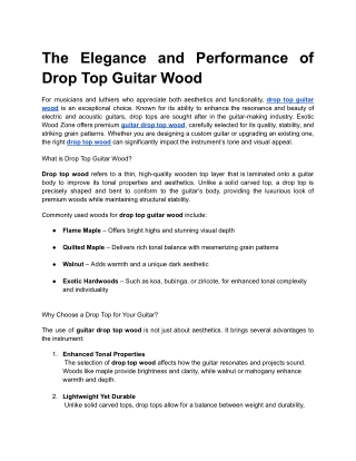 the elegance and performance of drop top guitar