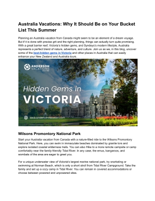 australia vacations why it should be on your