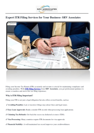 Get Expert Income Tax Return Filing Services - SRV Associates