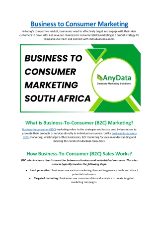business to consumer marketing