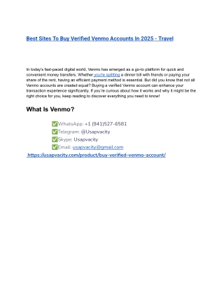 Best Sites To Buy Verified Venmo Accounts In 2025 - Travel