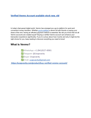 Verified Venmo Account available stock new, old