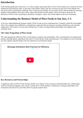 Understanding the Business Model of Pitco Foods in San Jose, CA