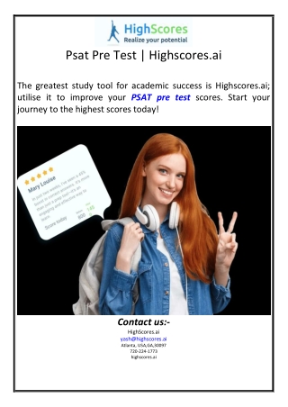 Psat Pre Test | Highscores.ai