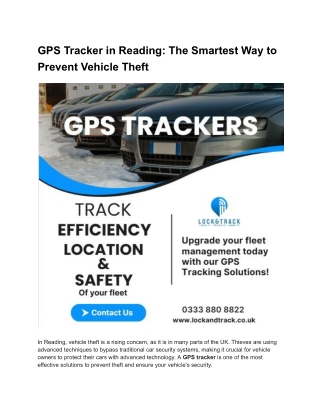 gps tracker in reading the smartest