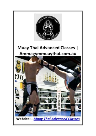 Muay Thai Advanced Classes  Ammagymmuaythai.com.au