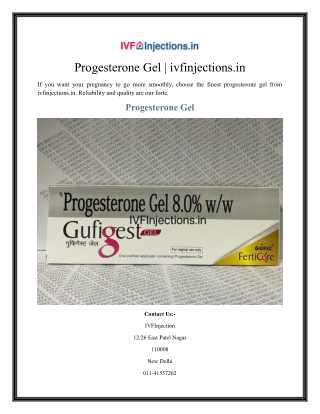 Progesterone Gel ivfinjections.in