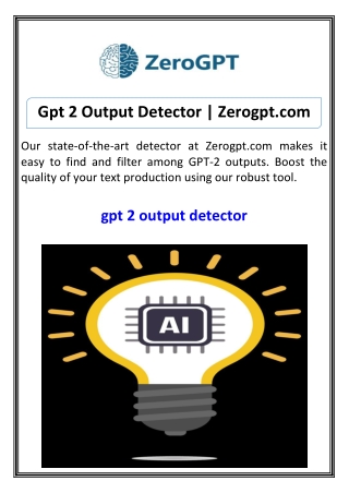 Gpt 2 Output Detector Zerogpt.com