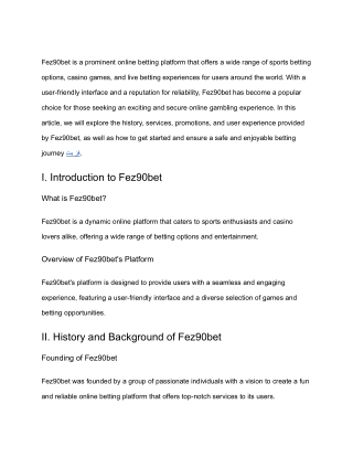 Login to the Fezbet site Fezbet application