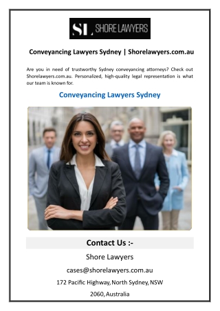 Conveyancing Lawyers Sydney  Shorelawyers.com.au