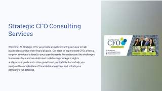 strategic cfo consulting services