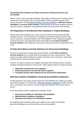 Architectural Door Hardware for Federal Government_ Enhancing Security and Accessibility