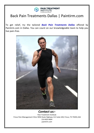Back Pain Treatments Dallas | Paintirm.com