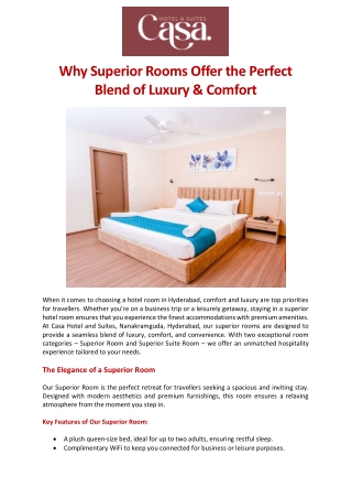 Why Superior Rooms Offer the Perfect Blend of Luxury & Comfort