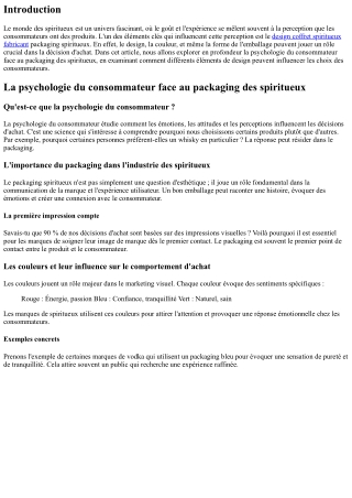 La psychologie du consommateur face au packaging des spiritueux