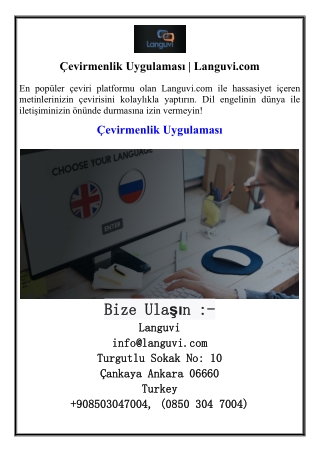 Çevirmenlik Uygulaması | Languvi.com