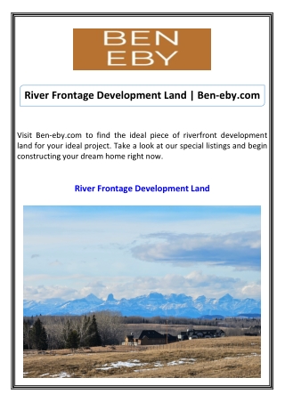 river frontage development land ben eby com