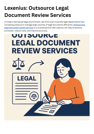 Lexenius Outsource Legal Document Review Services