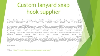 custom lanyard snap hook supplier