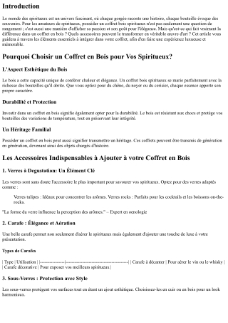 Les Accessoires Indispensables à Ajouter à votre Coffret en Bois