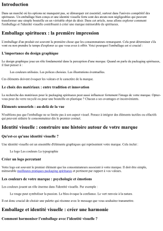 Emballage et identité visuelle : créer une marque mémorable de spiritueux