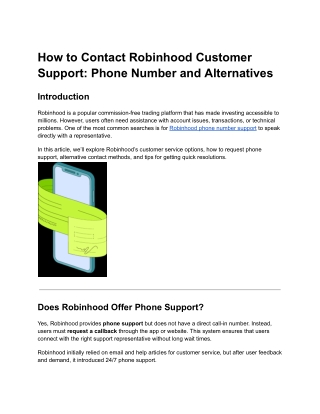Phone Number and Alternatives
