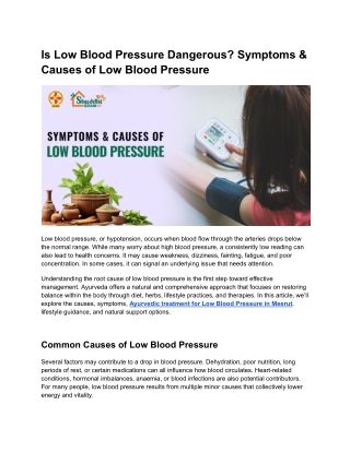 Is Low Blood Pressure Dangerous (1)