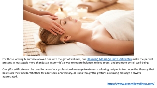 Perfect Gift of Relaxation-Deep Tissue Massage Gift Certificate atBronxville.PPT