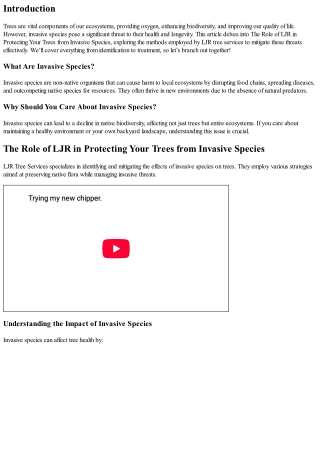 The Role of LJR in Protecting Your Trees from Invasive Species