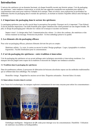 L’art du packaging des spiritueux : entre tradition et innovation