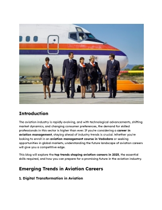 Future of Aviation Careers Top Trends Shaping the Industry in 2025