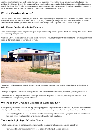 creating beautiful pathways with crushed granite