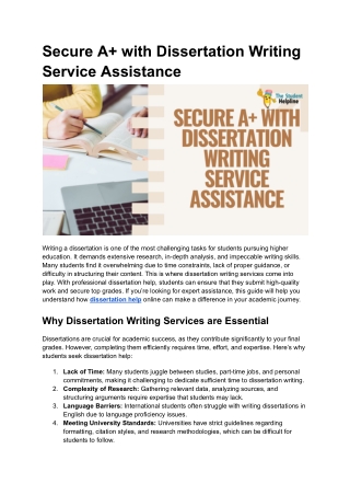 secure a with dissertation writing service