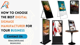 How to Choose the Best Digital Signage Manufacturer for Your Business