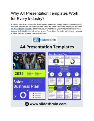 Why A4 Presentation Templates Work for Every Industry