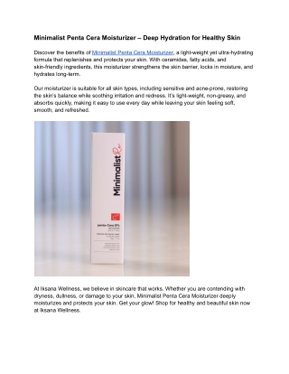 Minimalist Penta Cera Moisturizer – Deep Hydration for Healthy Skin