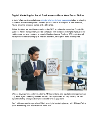 Digital Marketing for Local Businesses – Grow Your Brand Online