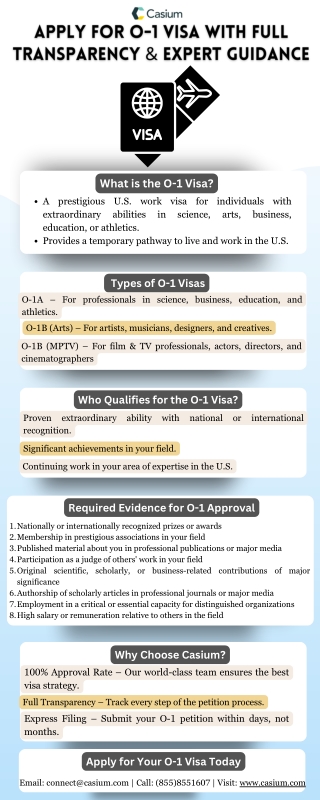 Apply for O-1 Visa with Full Transparency & Expert Guidance